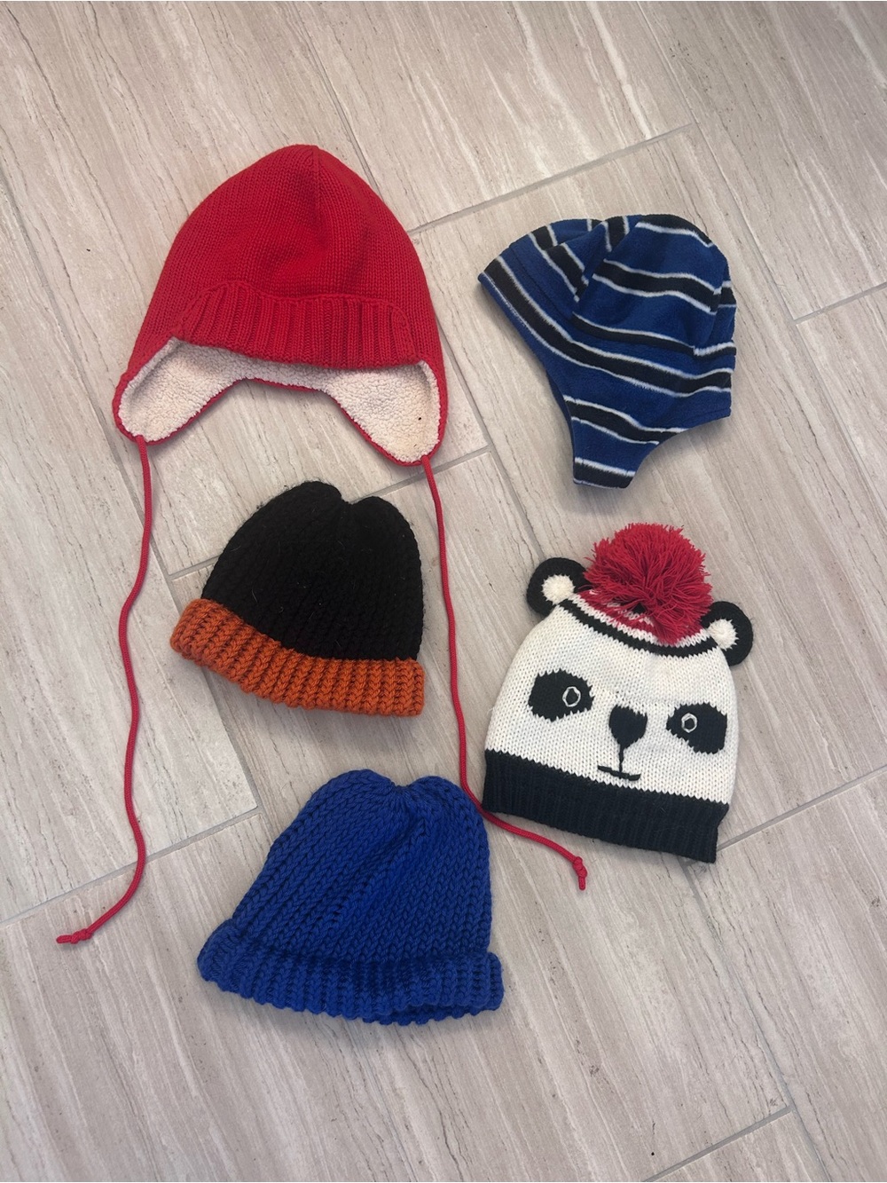 Kids warm winter hats- mitten bundle